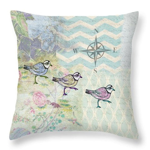 Sanctuary 3 Plovers - Throw Pillow